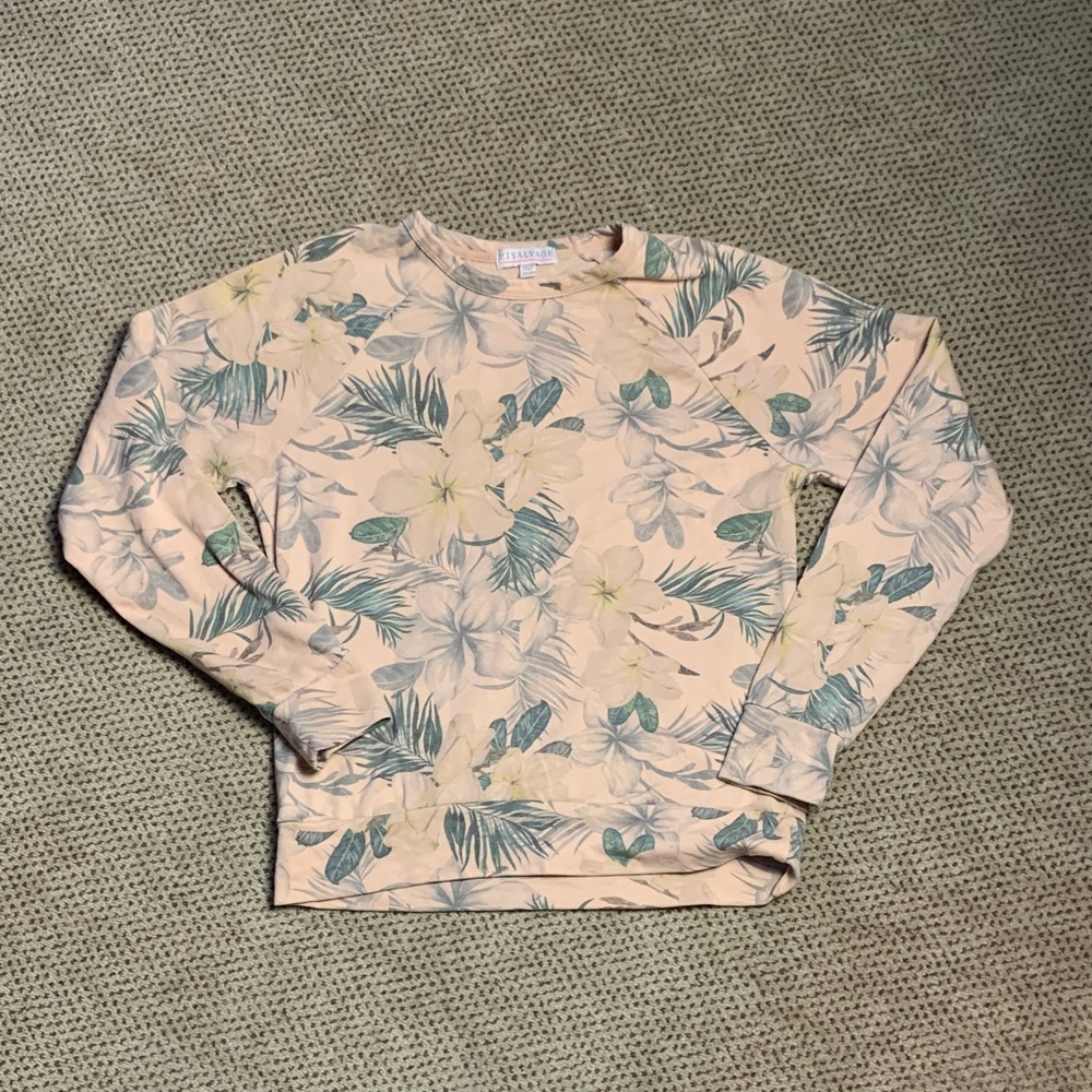 P.J. Salvage Beige and Green Top